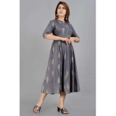 SIPET - Grey Rayon Women''s Flared Kurti ( Pack of 1 ) - None