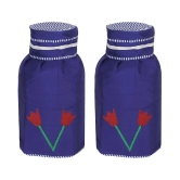 E-Retailer Set of 2 Polyester Blue Cylinder Cover - Blue