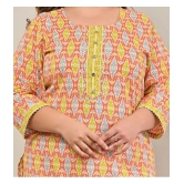 Swasti - Coral 100% Cotton Womens Straight Kurti ( Pack of 1 ) - None