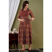 KASHVI Creation Women's Cotton Floral Printed Maternity Feeding Kurti -Maroon