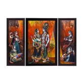 eCraftIndia  Musical Radha With Krishna Satin Matt Texture UV Art  Multicolor Wood Painting With Frame Set of 3