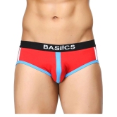 BASIICS By La Intimo - Red Cotton Blend Mens Briefs ( Pack of 1 ) - L