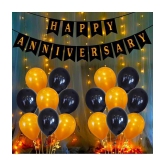 Party Propz Happy Anniversary Decoration Items with LED Light Bunting, Metallic Balloons, 52Pcs Set for 1st, 5Th,25th Party Room Decoration Combo Set/Couple Wedding,Marriage Celebration