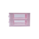 Double Layer Table Drawer Organizer, Pink, Plastic