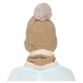 PENYAN Girls Beige Woollen Caps For Winter ( Pack of 1 ) - Beige