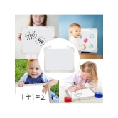 Eclet Non Magnetic 1 X1.5 feet Double Sided White Board and ChalkBoard Combo with 1 Marker and 1 Duster | Ideal Use for Home, Office, with Sliding Hanging Clips, Robust Aluminum Frame