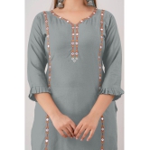 Kapadia - Grey Rayon Womens Straight Kurti ( Pack of 1 ) - None