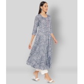 Tissu - Light Grey Rayon Women''s Flared Kurti ( Pack of 1 ) - S