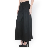 Women Black Flared Solid Palazzos