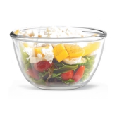 Treo By Milton Glass Solid Mixing Bowl, 1500ml, Transparent | Microwave Safe | Cookies Bowl | Serving Bowl | Ice cream Bowl | Fruit Bowl | Veggies Bowl - Transparent