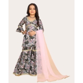 Girls Gharara Suite Set with Dupatta-Grey / 12 - 13 Years