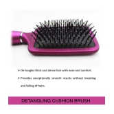 Majestique Purple Paddle Hair Brush Refresh And Extend For All Hair Types Soft Nylon Bristles