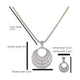 Bhagya Lakshmi Womens Pride AD Stone Pendent With Earrings For Women - Silver