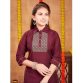 Aarika Wine Silk Girls Patiala Kurta Set ( Pack of 1 ) - None