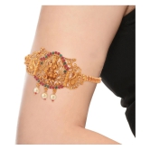 Sukkhi Artistically Pearl Gold Plated Goddess Laxmi Bajuband For Women - Multi Color