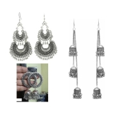 Samridhi DC Silver Jhumki Earrings ( Pack of 3 ) - Silver