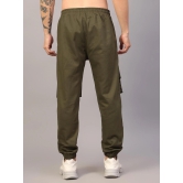 Sprouted Mens Olive Multipocket Cargo Joggers - Stylish Cotton Blend for Casual Comfort-3XL