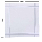 SHELTER Premium Men's 100% Cotton Soft Handkerchief with white and color Lining border (Size 46 x 46 cm) - Pack of 12