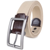 Zacharias - Beige Canvas Mens Casual Belt ( Pack of 1 ) - None