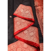 Black and Red Authentic Katan Silk Banarasi Saree with Chunri Buttis and Koniya Motifs | SILK MARK CERTIFIED