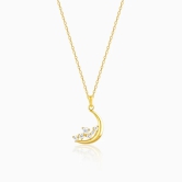 Golden Romancing On The Moon Pendant with Link Chain