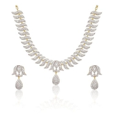 YouBella White Alloy Necklace Set