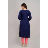 Kapadia - Navy Rayon Womens Straight Kurti ( Pack of 1 ) - None