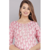 JC4U - Pink Cotton Womens Straight Kurti ( Pack of 1 ) - None