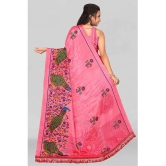 LEELAVATI - Pink Crepe Saree With Blouse Piece ( Pack of 1 ) - Pink