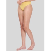 ILRASO - Yellow Poly Cotton Solid Women's Thongs ( Pack of 1 ) - None