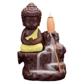 Manthan Multicolour Polyresin Monk Buddha Smoke Backflow - Pack of 1