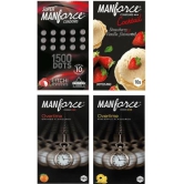 MANFORCE Fruit Basket Combo Pack (3in1 Overtime Orange 3in1 Overtime Pineapple Extra Dotted Litchi & Cocktail Strawberry + Vanilla with Dotted Rings) - 40 Pieces (Pack of 4) Condom  (Set of 4