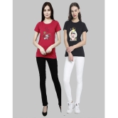 CHOZI - Multi Color Cotton Blend Regular Fit Womens T-Shirt ( Pack of 2 ) - None