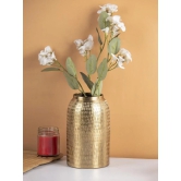 Decorative Modern Gold Metal Table Flower Dolchi Shape Vase for Festive Décor