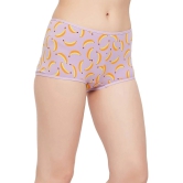 Clovia Purple Cotton Printed Womens Boy Shorts ( Pack of 1 ) - None