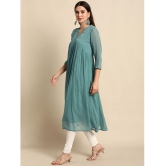 Janasya - Green Chiffon Women's Flared Kurti ( Pack of 1 ) - None