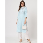 AMIRA'S INDIAN ETHNICWEAR - Blue Viscose Women's Straight Kurti ( Pack of 1 ) - None