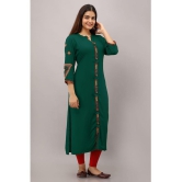 Preksha - Green Rayon Women''s Front Slit Kurti ( Pack of 1 ) - None