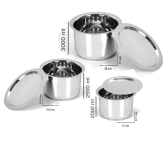 Stainless Steel Patila/Tope/Tasla  with Capsulated Induction bottom and SS Lid. Set of 3 (2L/2.5L/3 L)