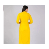 MAUKA Rayon Embroidered Straight Womens Kurti - Yellow ( Pack of 1 ) - None