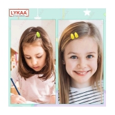 Lykaa Oval Shape Suede Hair Tic Tac Clips For Baby Girls Gifts - Pack of 6 (Multicolor) - Multi