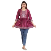 MANMAYEE Indian Tunic Tops Womens Rayon Foil Work Printed Short Round Top | Short Top