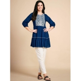 Glomee - Blue Viscose Women''s Tunic ( Pack of 1 ) - None