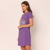 Women Cotton Sleepshirt - Dark Purple Dk.Purple XL