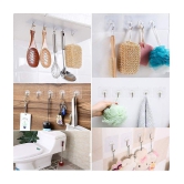 BLUE HOME AND KITCHEN Transparent Self Adhesive Wall Hooks (Pack Of 10)