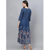 Divena - Indigo Rayon Womens Anarkali Kurti ( Pack of 1 ) - None