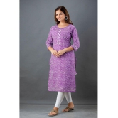 Lee Moda - Purple Cotton Women''s Straight Kurti ( Pack of 1 ) - None