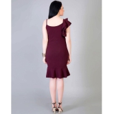 Addyvero Cotton Lycra Maroon Regular Dress - - XL