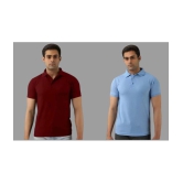 SKYRISE - Multicolor Cotton Blend Slim Fit Men's Polo T Shirt ( Pack of 2 ) - None