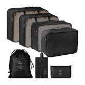 House Of Quirk Black Travel Organizer Bag Set of 7 - Black